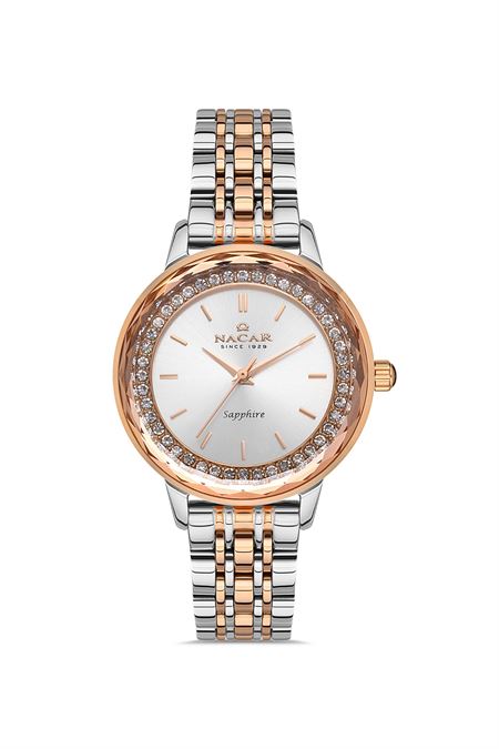 ÇELİK - PEMBE METAL BAND KADIN KOL SAATİ