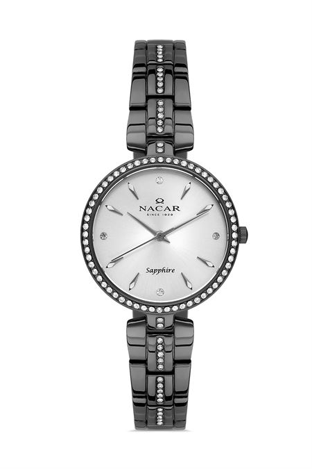 GRİ METAL BAND KADIN KOL SAATİ