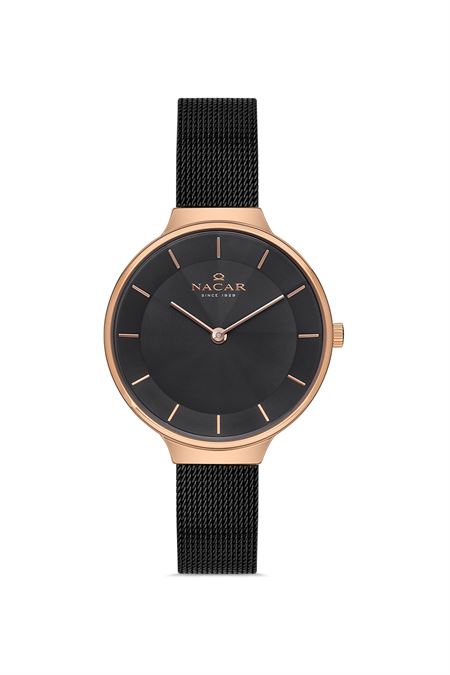 SİYAH HASIR BAND KADIN KOL SAATİ