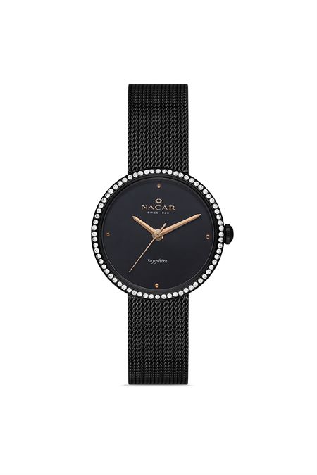 SİYAH HASIR BAND KADIN KOL SAATİ