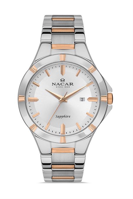 ÇELİK - PEMBE METAL BAND ERKEK KOL SAATİ