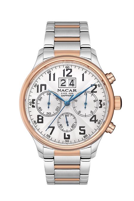 ÇELİK - PEMBE METAL BAND ERKEK KOL SAATİ