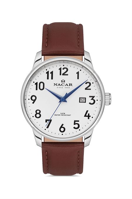 KAHVERENGİ HAKİKİ DERİ ERKEK KOL SAATİ