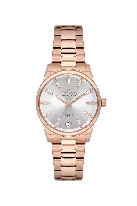 PEMBE METAL BAND KADIN KOL SAATİ