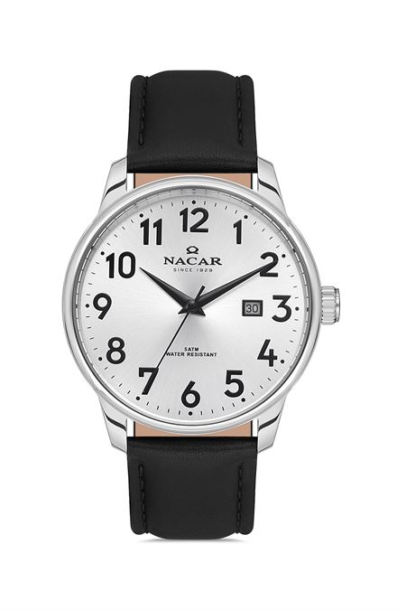 SİYAH HAKİKİ DERİ ERKEK KOL SAATİ