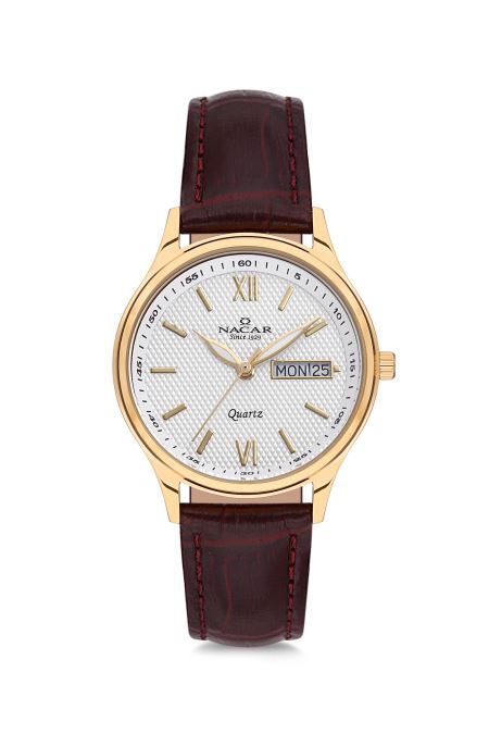 KAHVERENGİ HAKİKİ DERİ KADIN KOL SAATİ