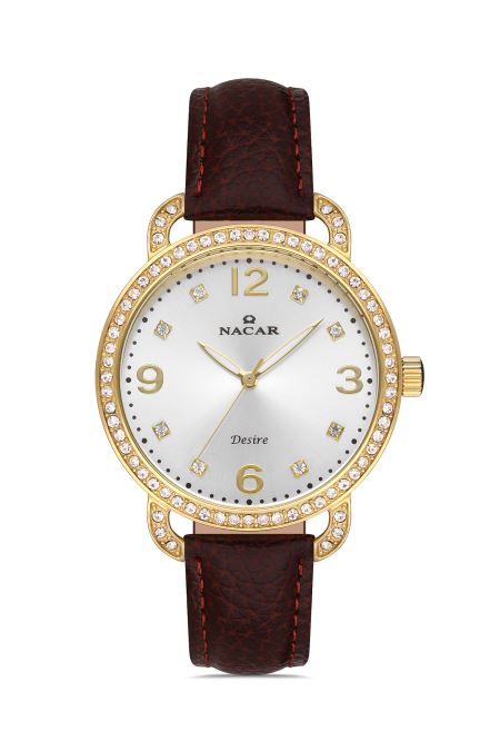 KAHVERENGİ HAKİKİ DERİ KADIN KOL SAATİ