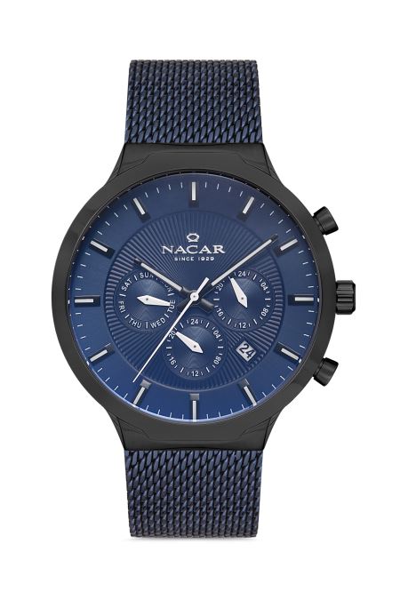 MAVİ HASIR BAND ERKEK KOL SAATİ