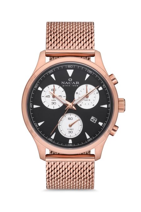 PEMBE HASIR BAND ERKEK KOL SAATİ