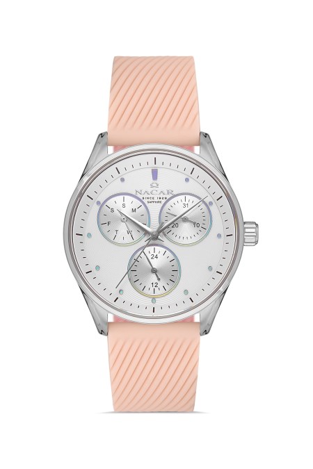 PEMBE SİLİKON KADIN KOL SAATİ