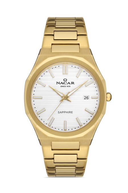 SARI METAL BAND ERKEK KOL SAATİ