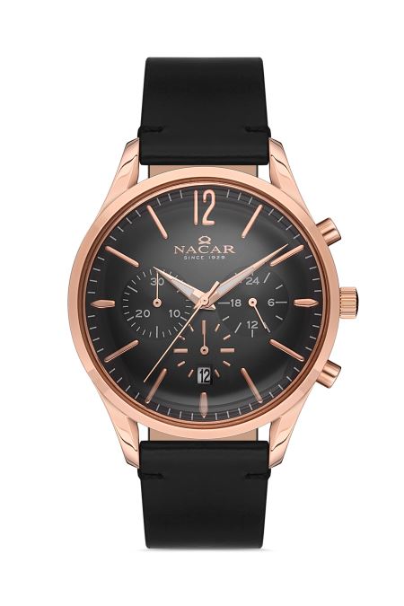 SİYAH HAKİKİ DERİ ERKEK KOL SAATİ