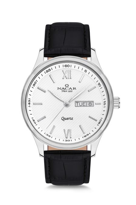 SİYAH HAKİKİ DERİ ERKEK KOL SAATİ 