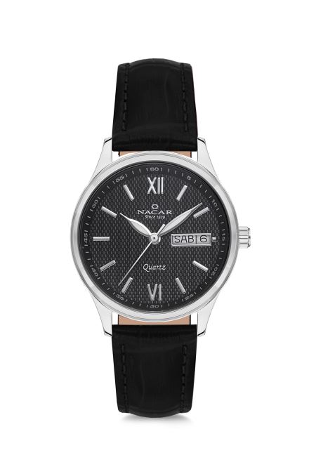 SİYAH HAKİKİ DERİ KADIN KOL SAATİ