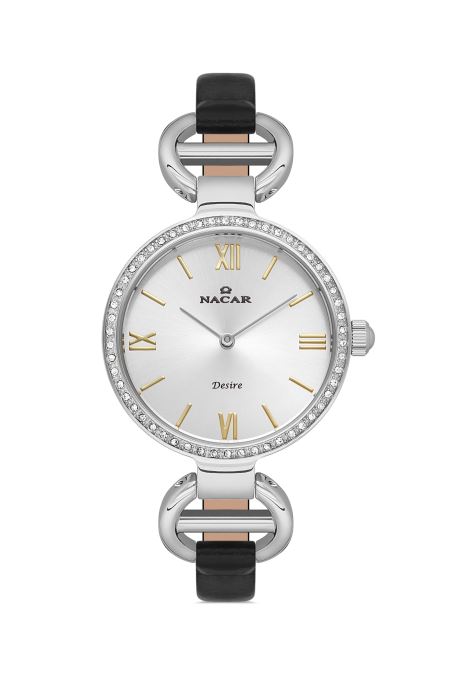 SİYAH HAKİKİ DERİ KADIN KOL SAATİ