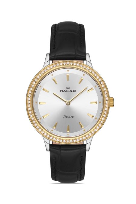 SİYAH HAKİKİ DERİ KADIN KOL SAATİ