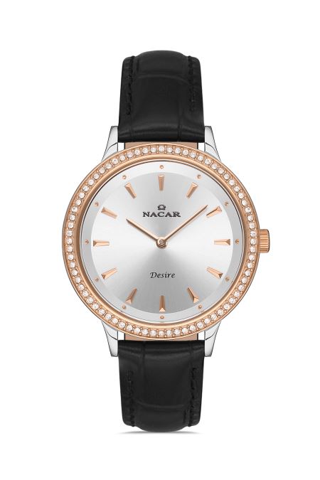 SİYAH HAKİKİ DERİ KADIN KOL SAATİ