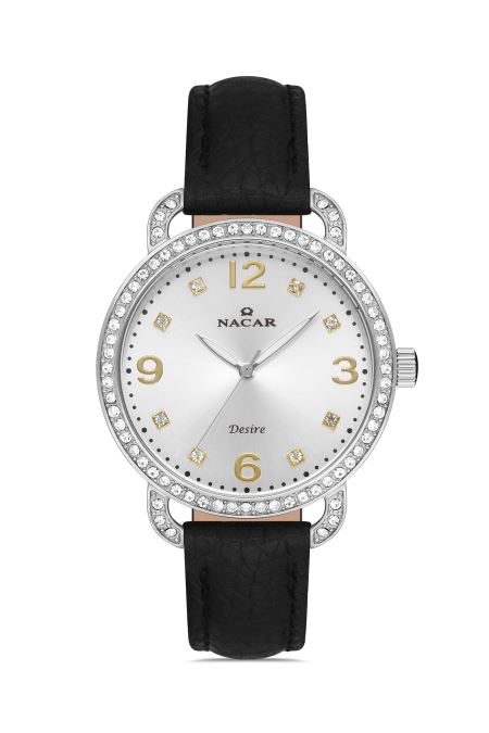 SİYAH HAKİKİ DERİ KADIN KOL SAATİ