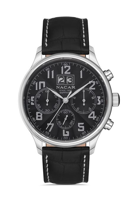 SİYAH HAKİKİ DERİ ERKEK KOL SAATİ