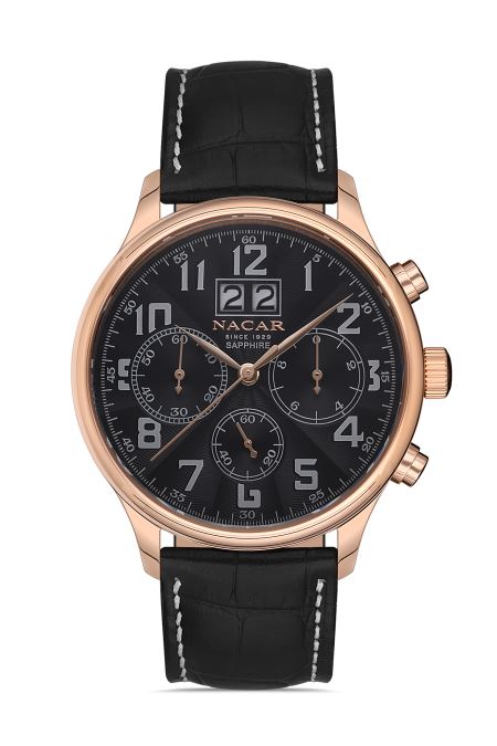 SİYAH HAKİKİ DERİ ERKEK KOL SAATİ