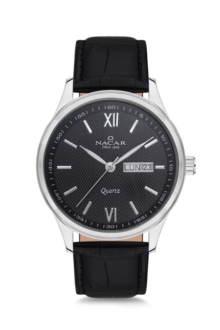 SİYAH HAKİKİ DERİ ERKEK KOL SAATİ 