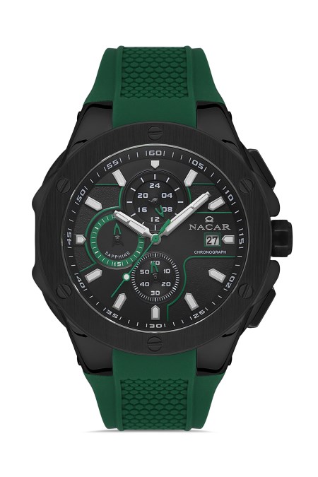 YEŞİL SİLİKON ERKEK KOL SAATİ