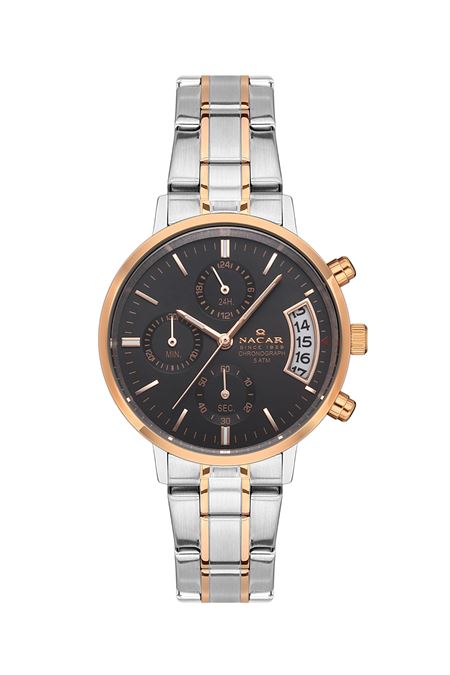 ÇELİK - PEMBE METAL BAND KADIN KOL SAATİ