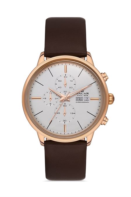 KAHVERENGİ HAKİKİ DERİ ERKEK KOL SAATİ