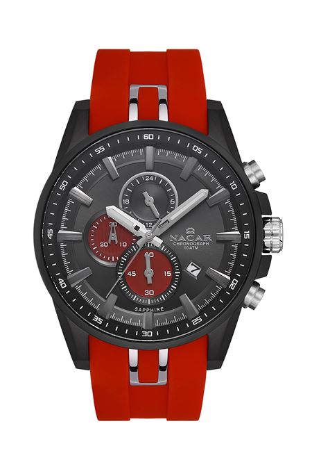 KIRMIZI SİLİKON ERKEK KOL SAATİ