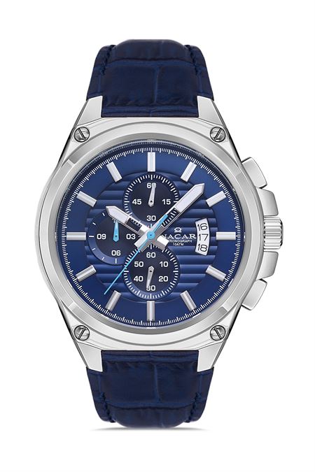 MAVİ HAKİKİ DERİ ERKEK KOL SAATİ