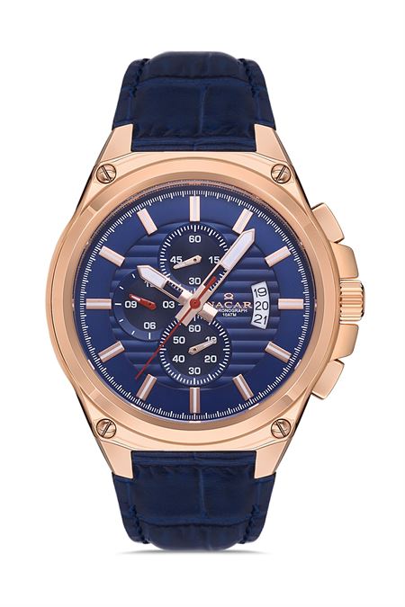 MAVİ HAKİKİ DERİ ERKEK KOL SAATİ