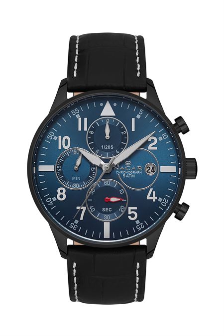 SİYAH HAKİKİ DERİ ERKEK KOL SAATİ