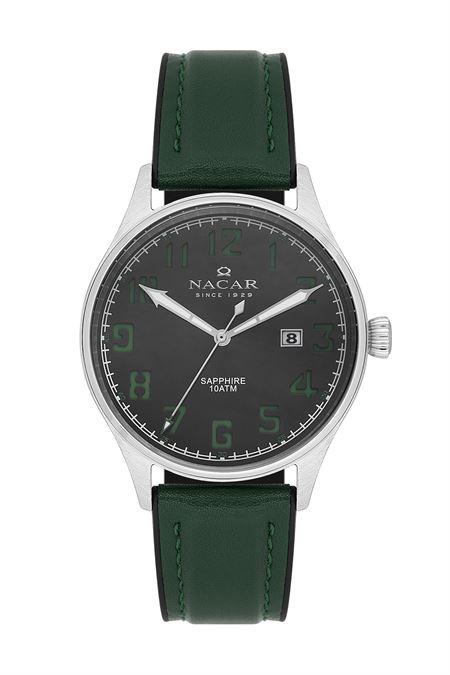 YEŞİL HAKİKİ DERİ ERKEK KOL SAATİ