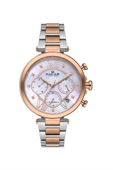 ÇELİK - PEMBE METAL BAND KADIN KOL SAATİ