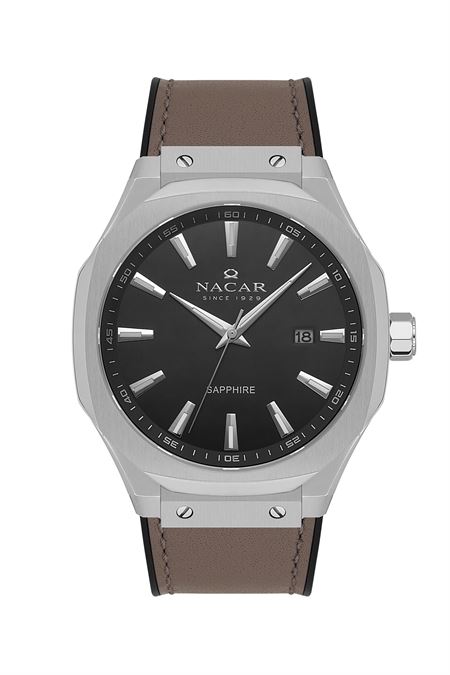 GRİ HAKİKİ DERİ ERKEK KOL SAATİ