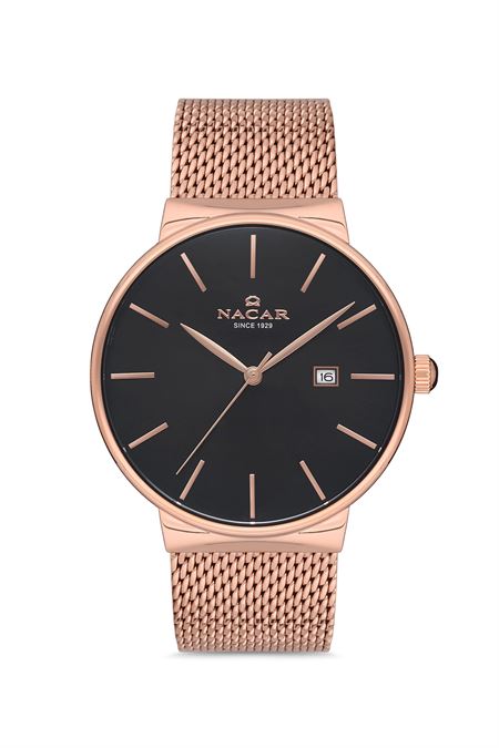PEMBE HASIR BAND ERKEK KOL SAATİ