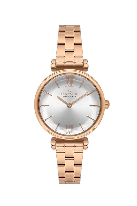 PEMBE METAL BAND KADIN KOL SAATİ